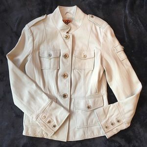 Tory Burch SGT Pepper leather Jacket off-white NWT
